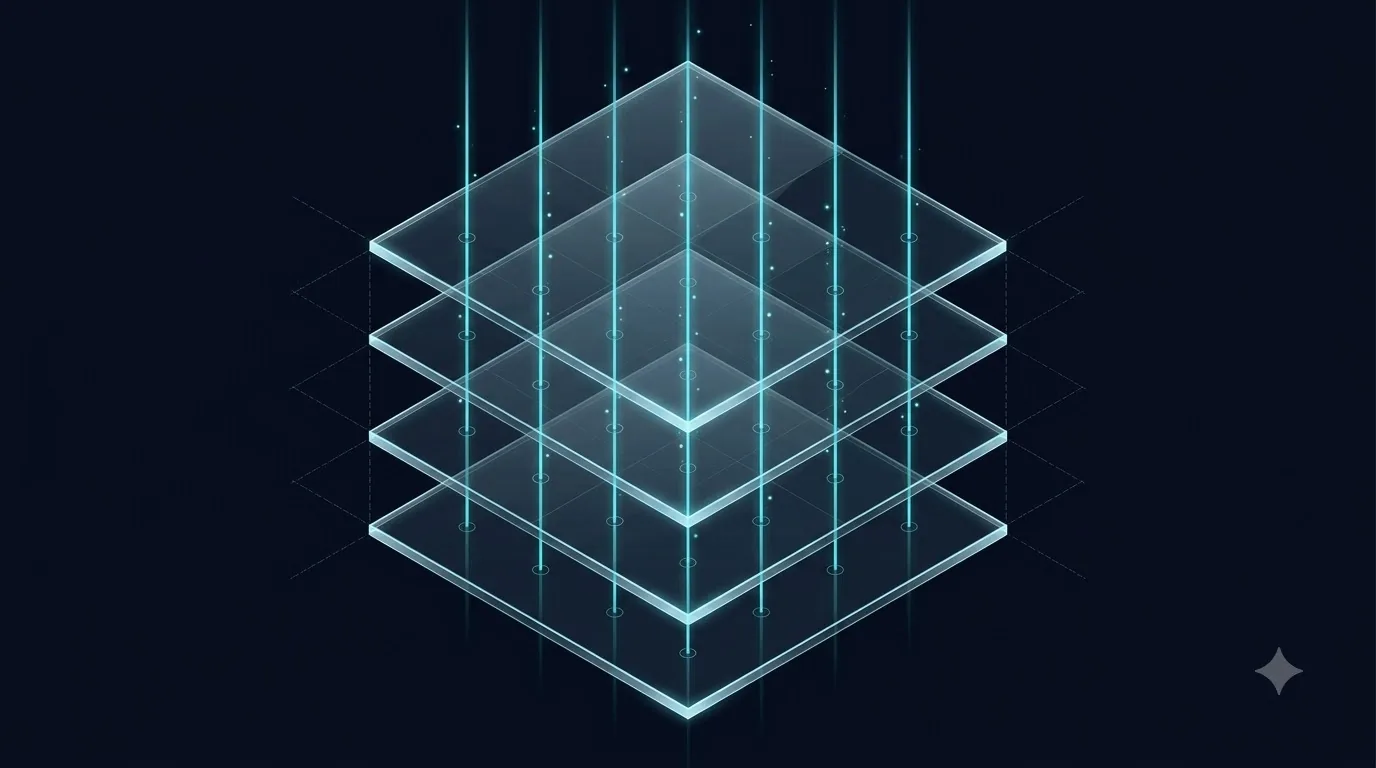 Isometric diagram of the Offsys Intel pipeline: collection, enrichment, matching, and delivery layers